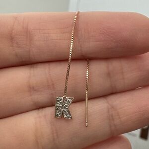 10K Gold « K » Earring Threader
